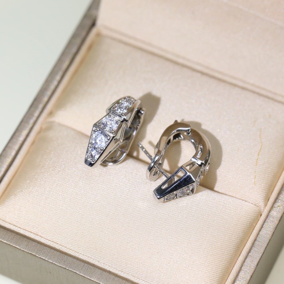 Bvlgari Serpenti Diamond 18K Gold Earrings