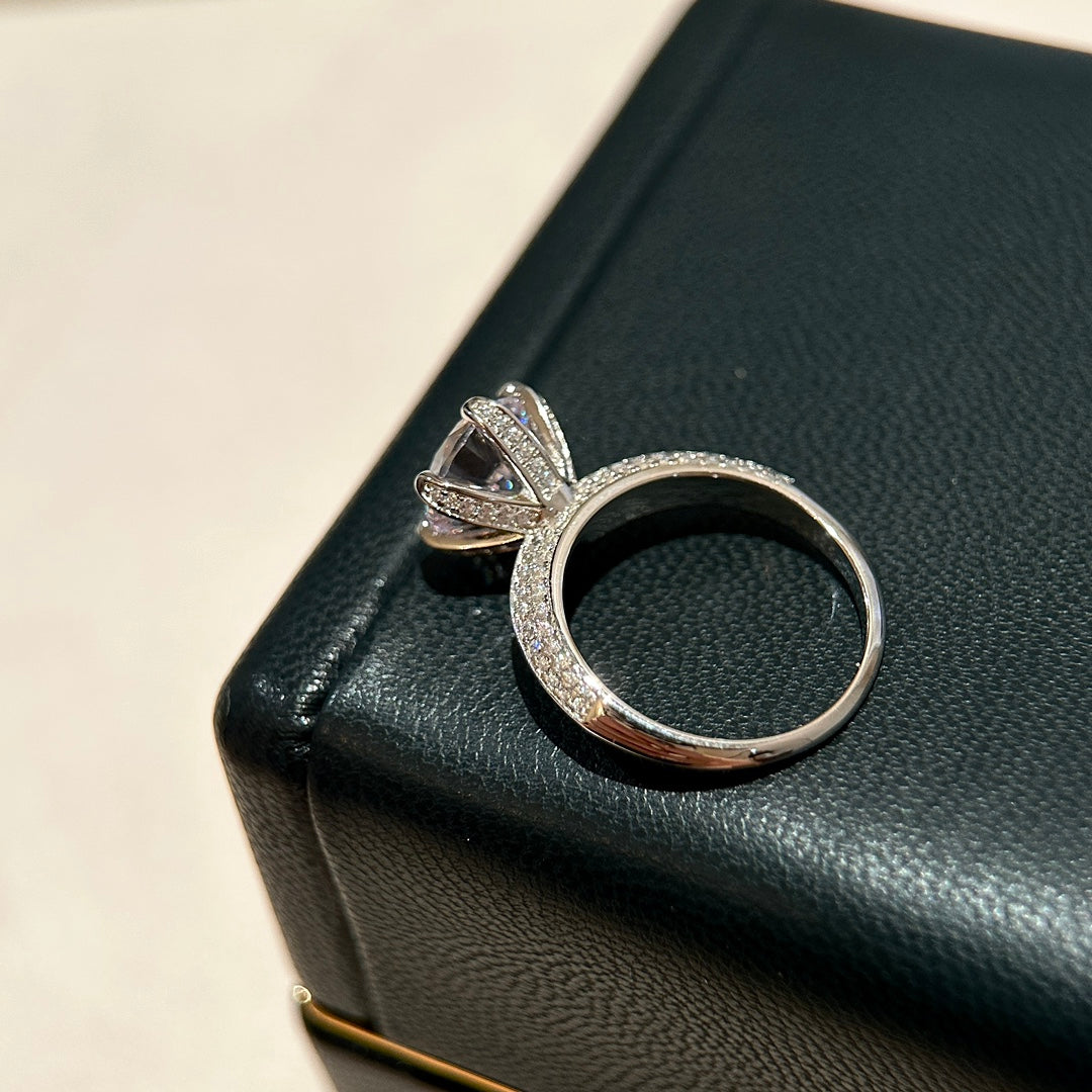 Tiffany Pave Tiffany Setting Engagement 18K Gold Ring