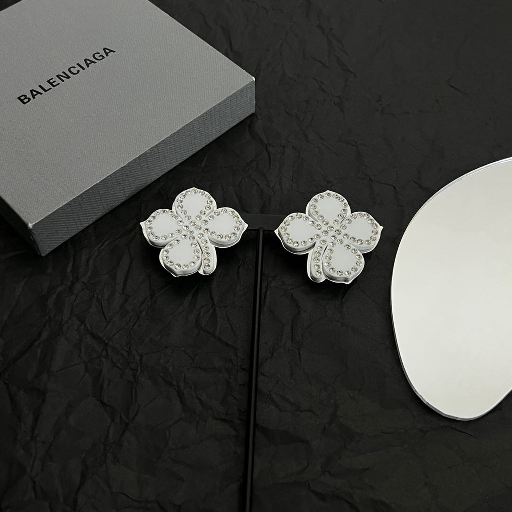 Balenciaga Flower 18K Gold Earrings