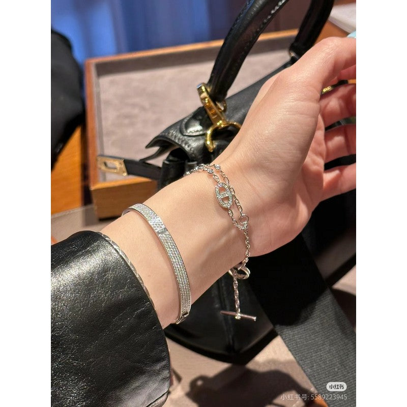 Hermes Chaine D'ancre Chaos Diamond 18K Gold Earrings