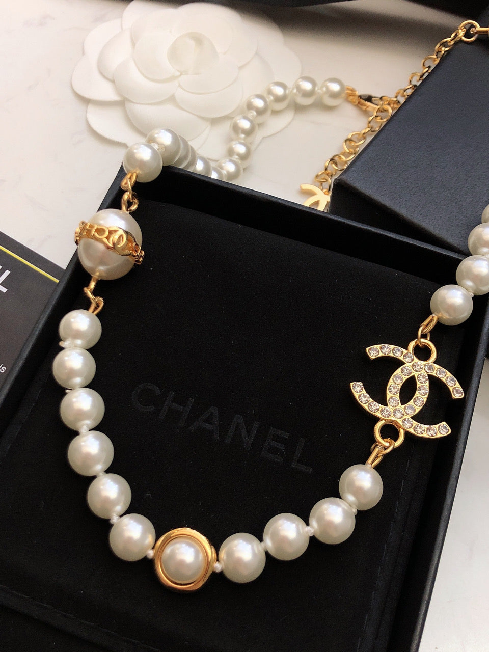 Chanel Pearl Chain 18K Gold Necklace
