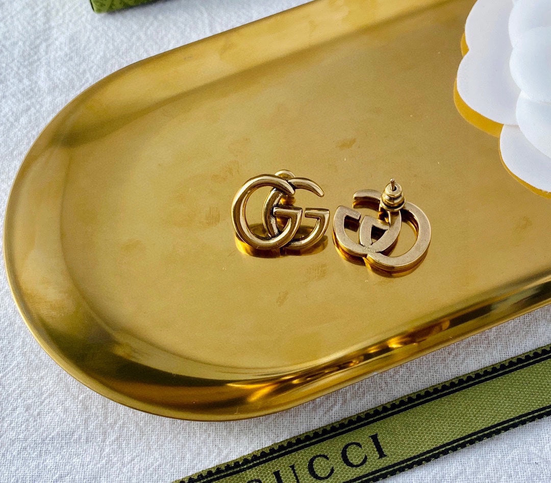 Gucci Double 18K Gold Earrings