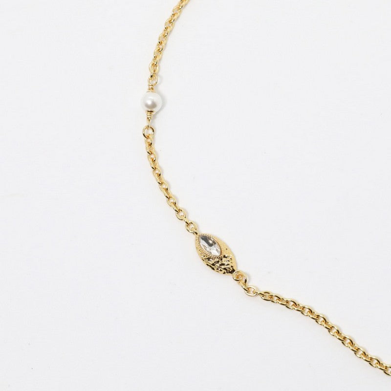 Chanel Vintage Crystal Long 18K Gold Necklace
