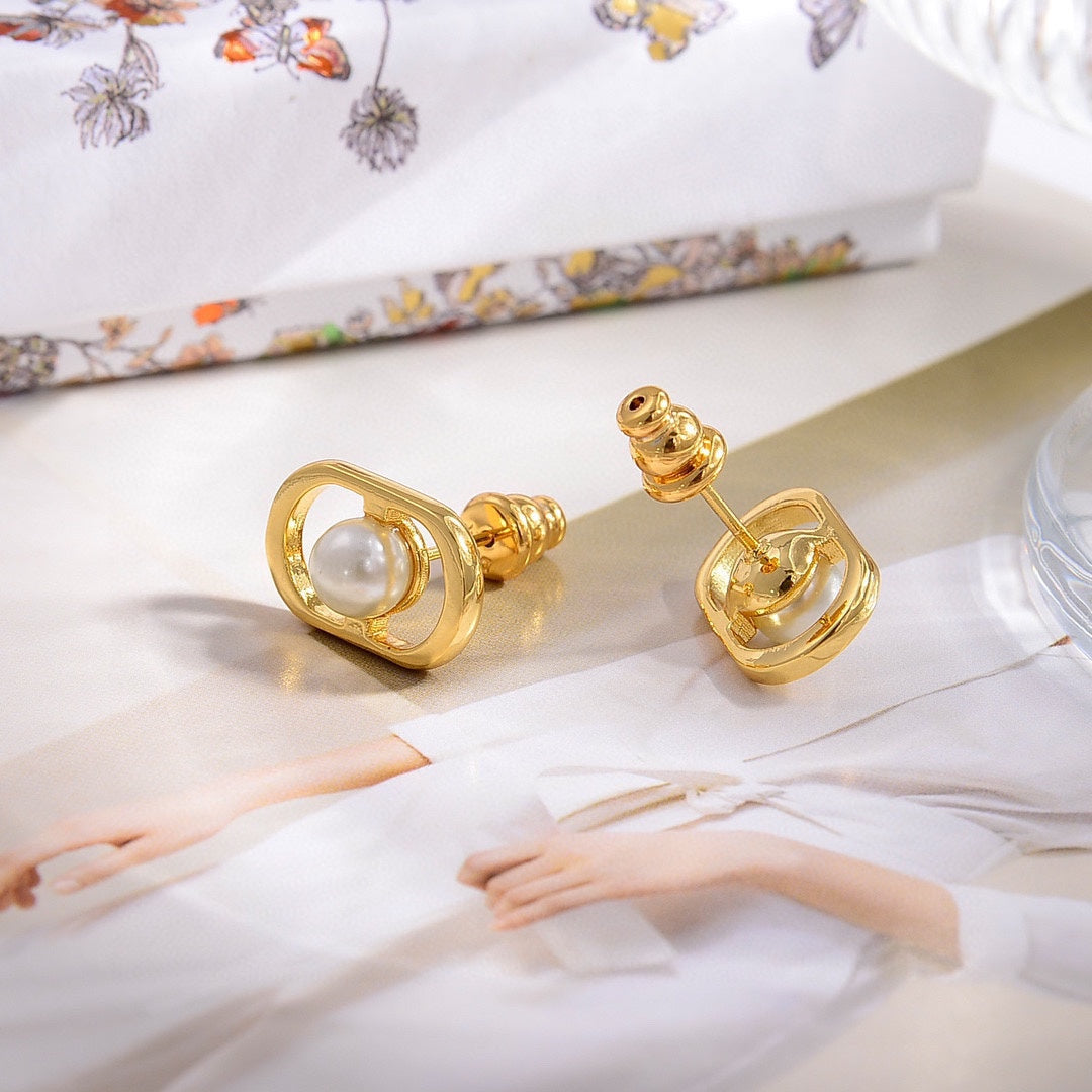 Dior Petit Jolie Mini Stud 18K Gold Earrings