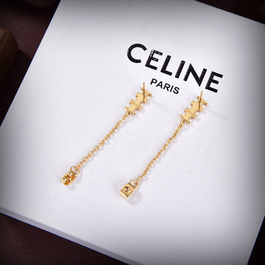 Celine Chain 18K Gold Earrings