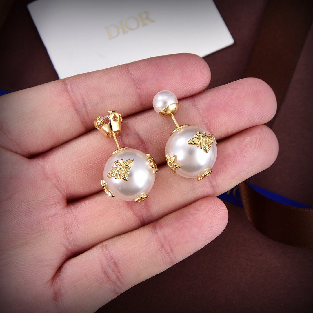 Dior Tribales Pearl 18K Gold Earrings