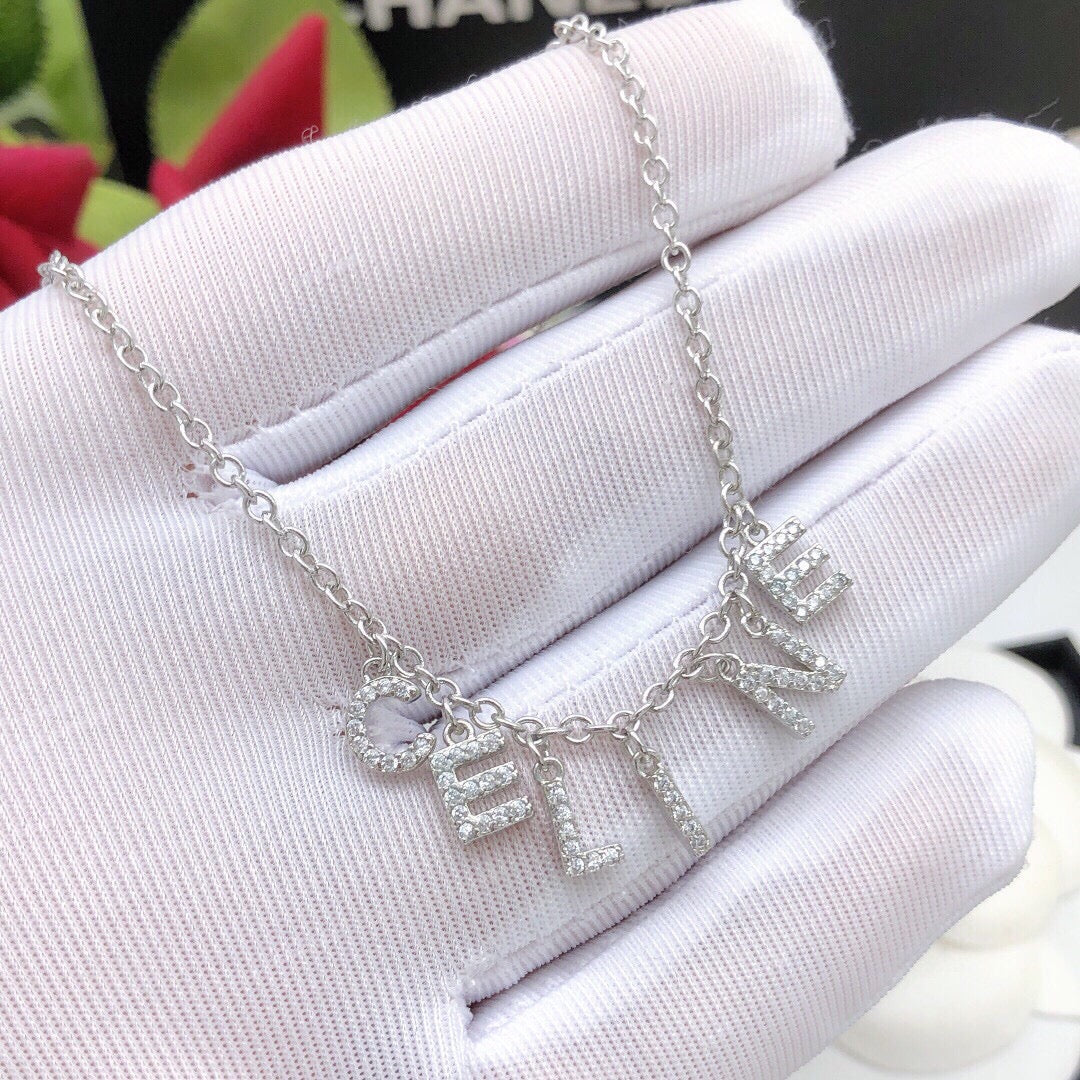 Celine Script 18K Gold Necklace