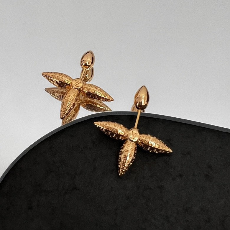 Louis Vuitton Louisette Stud 18K Gold Earrings