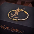 YSL Crystals Chain 18K Gold Bracelet