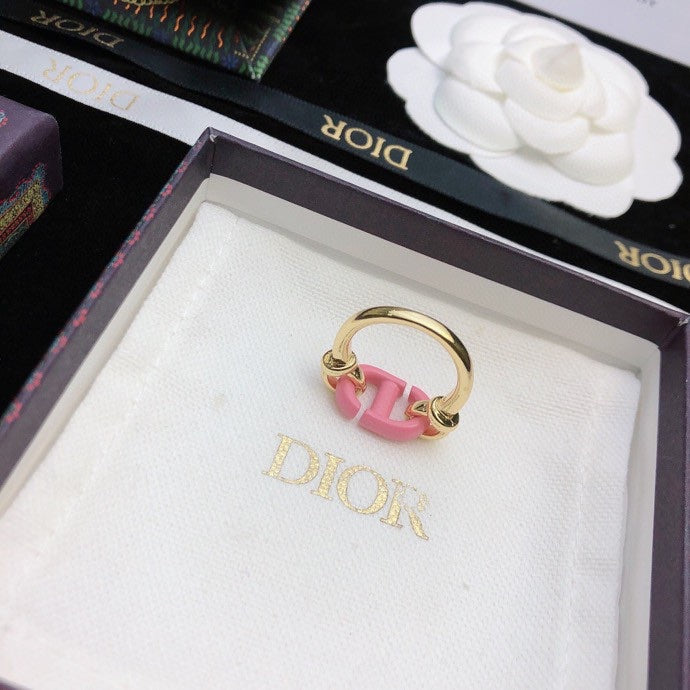 Dior Pink Heart 18K Gold Ring