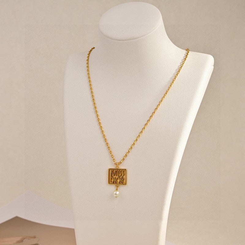 Dior Square 18K Gold Necklace