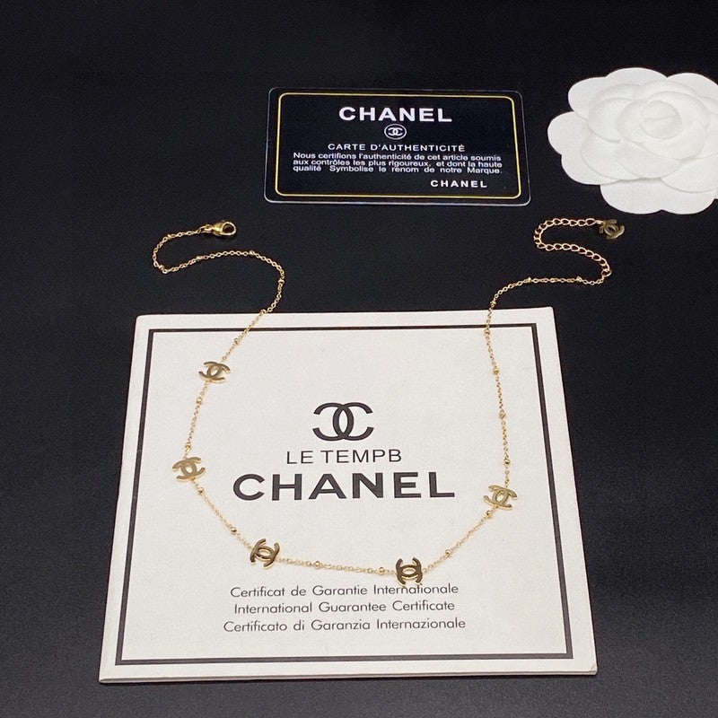 Chanel Small Logo Gold 18K Gold Necklace