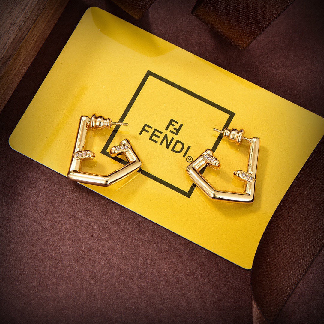 Fendi First 18K Gold Earrings
