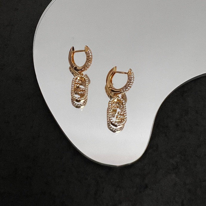 Fendi OLock 18K Gold Earrings
