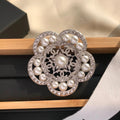 Chanel Camellia Pearls 18K Gold Brooch