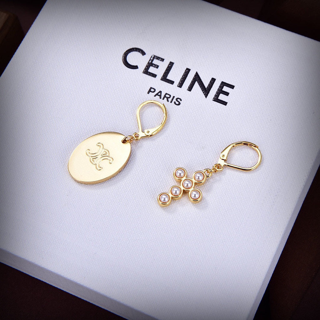 Celine Pearl 18K Gold Earrings