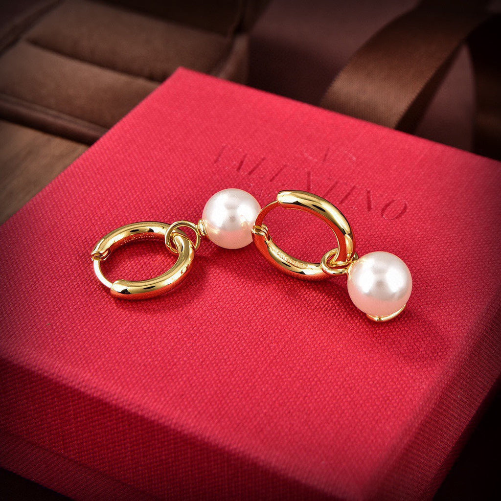 Valentino Pearl 18K Gold Earrings