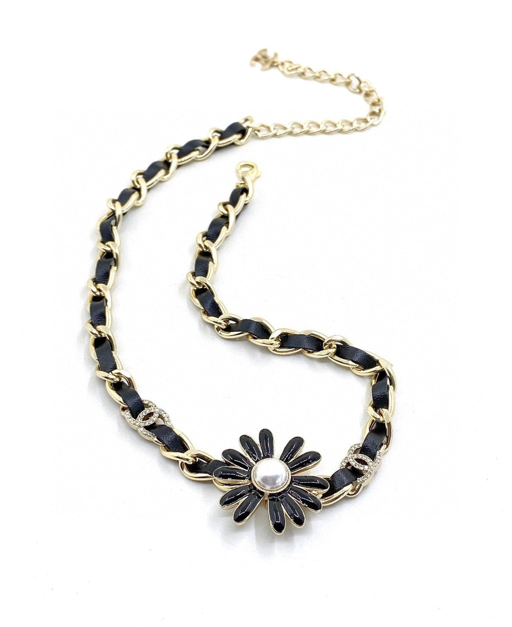 Chanel Black Daisy 18K Gold Necklace