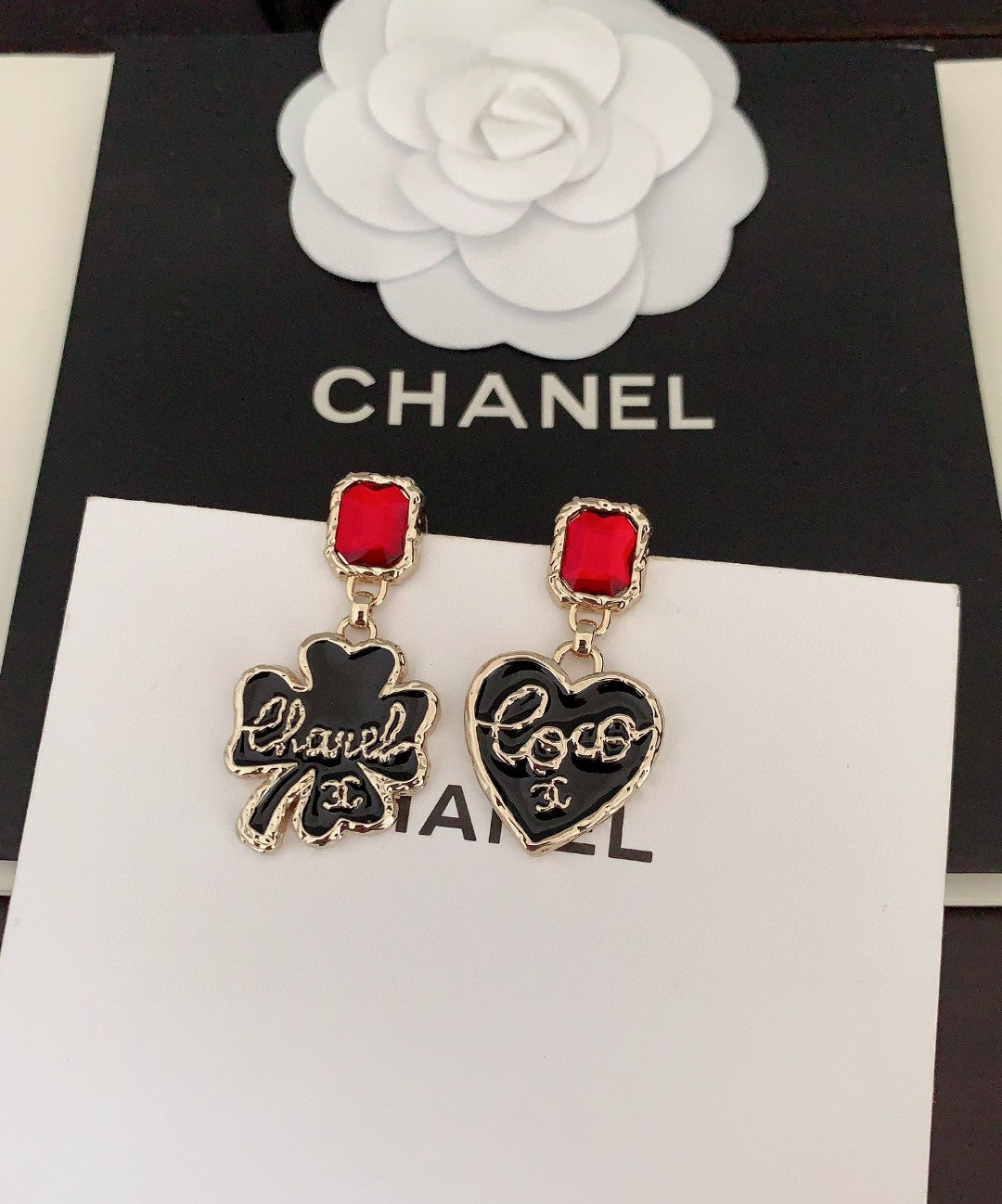 Chanel Heart 18K Gold Earrings