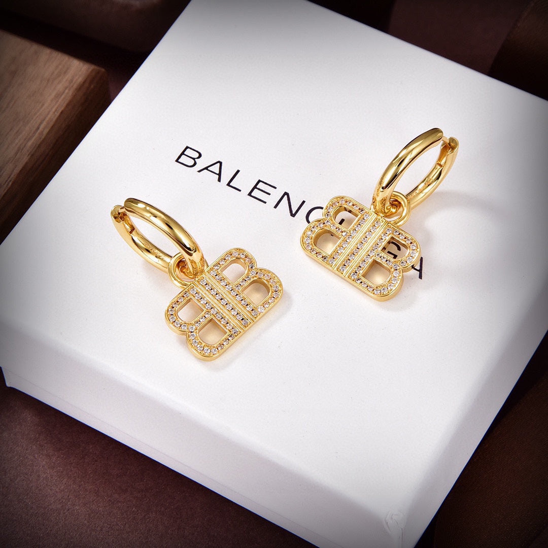 Balenciaga Pendant 18K Gold Earrings