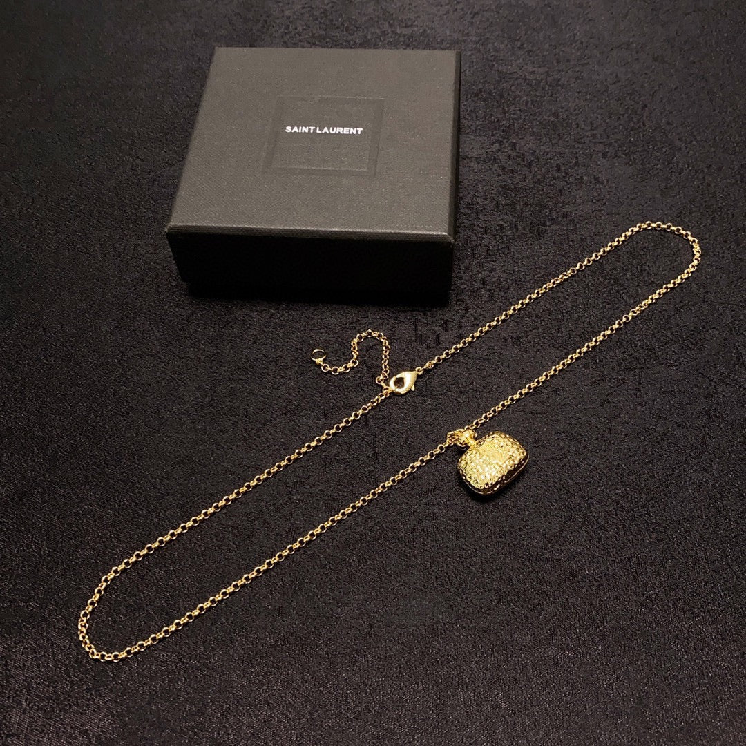 YSL Bag Pendant 18K Gold Necklace