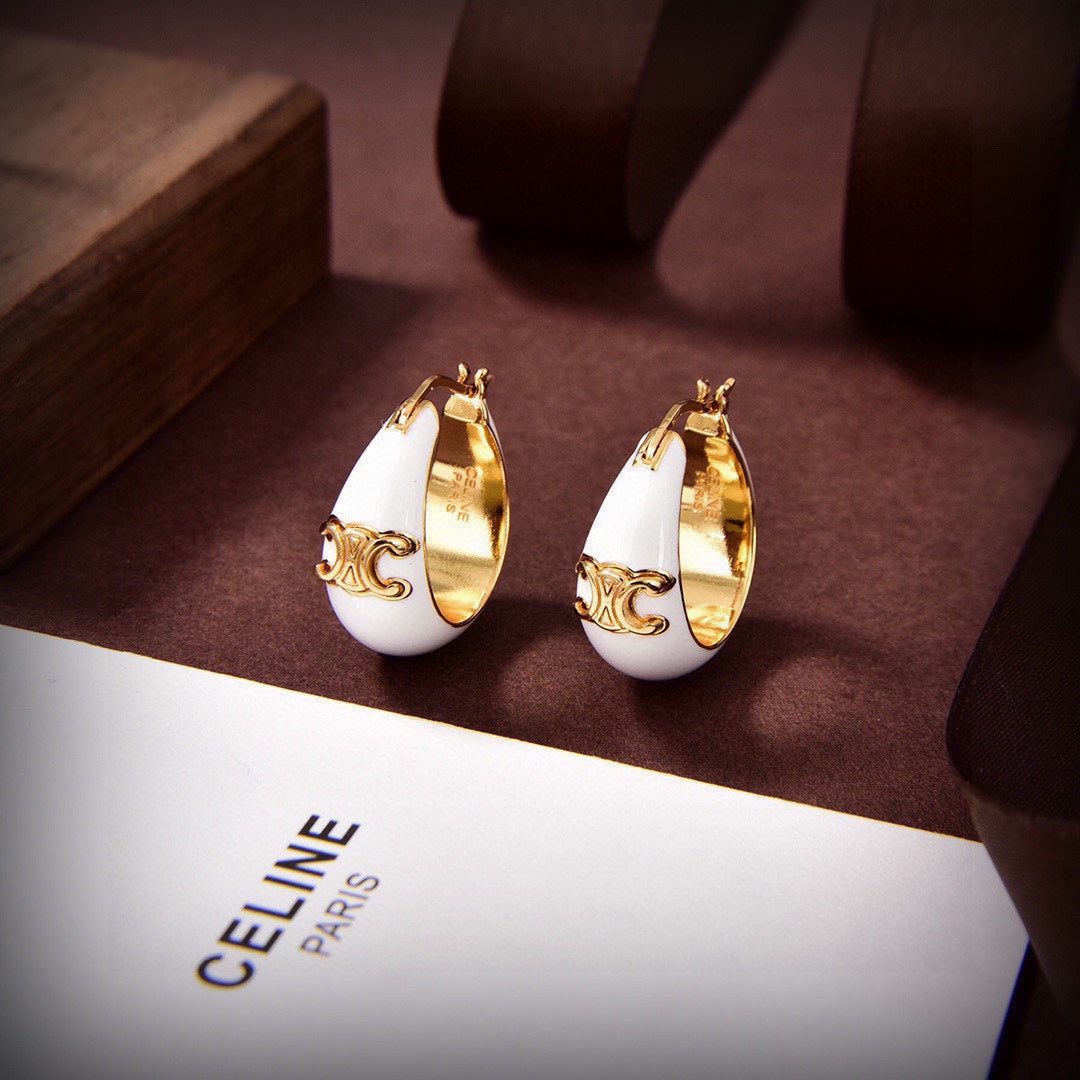 Celine Pearl 18K Gold Earrings