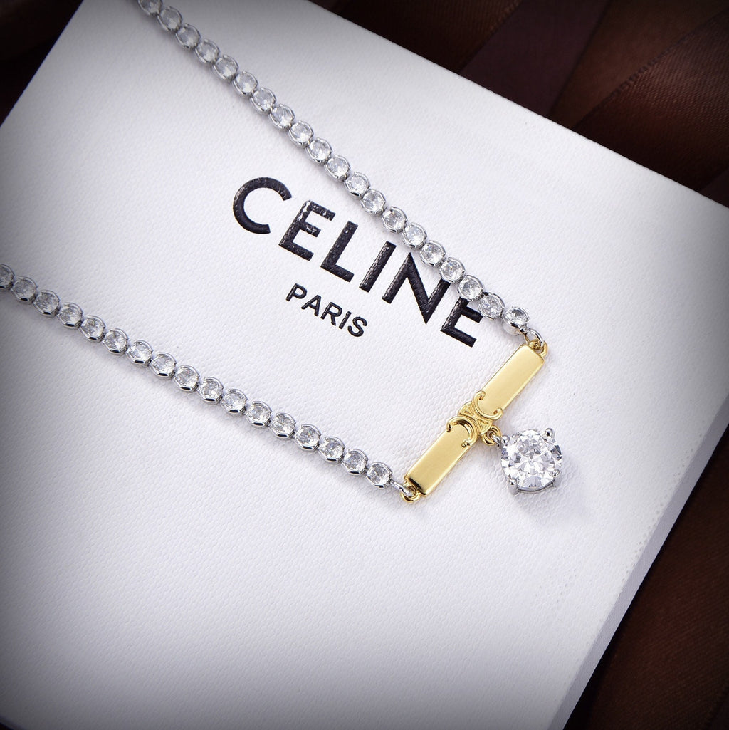 Celine Celine Line Diamonds 18K Gold Necklace