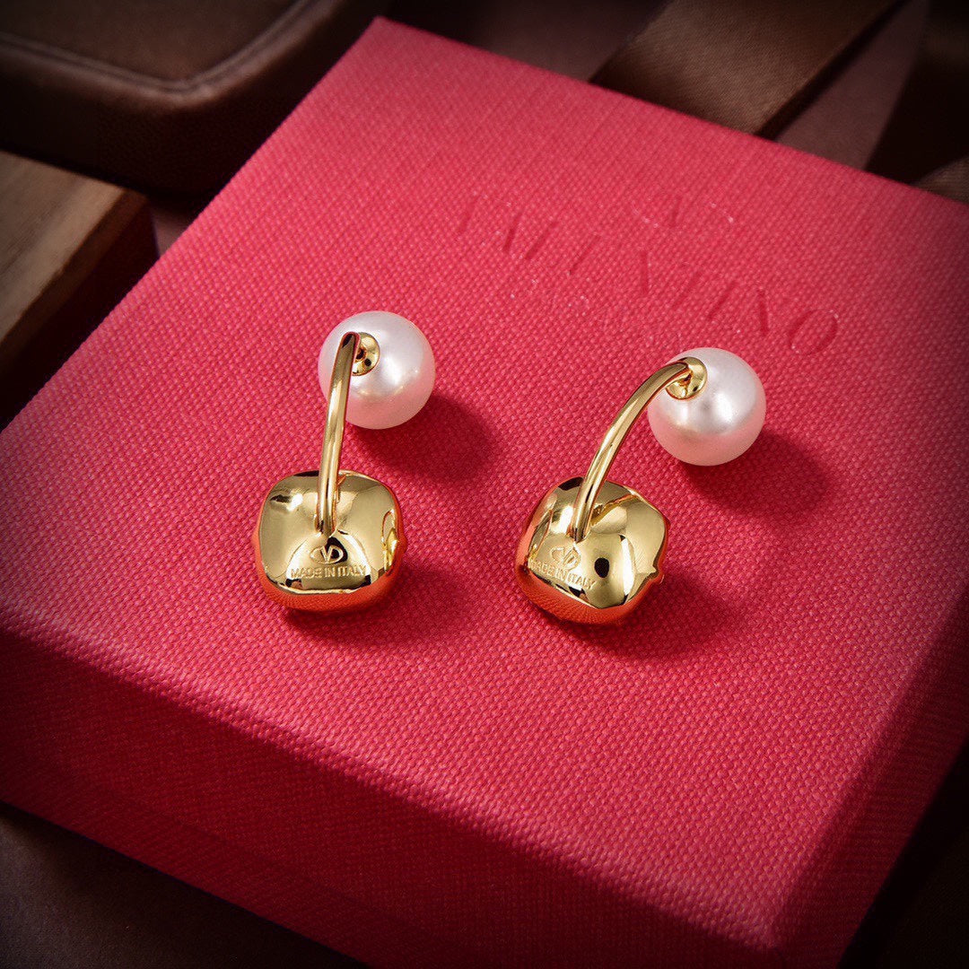 Valentino Crystal 18K Gold Earrings