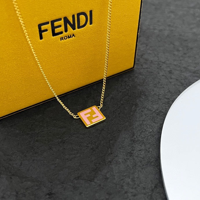 Fendi Forever Pink 18K Gold Necklace