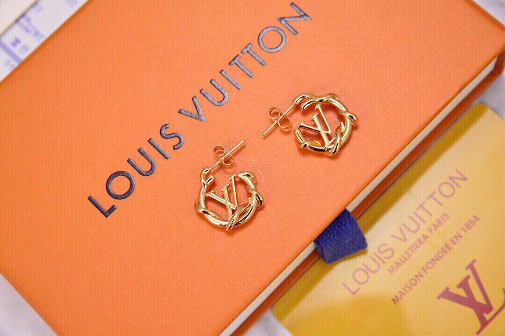Louis Vuitton Garden Louise Hoop 18K Gold Earrings