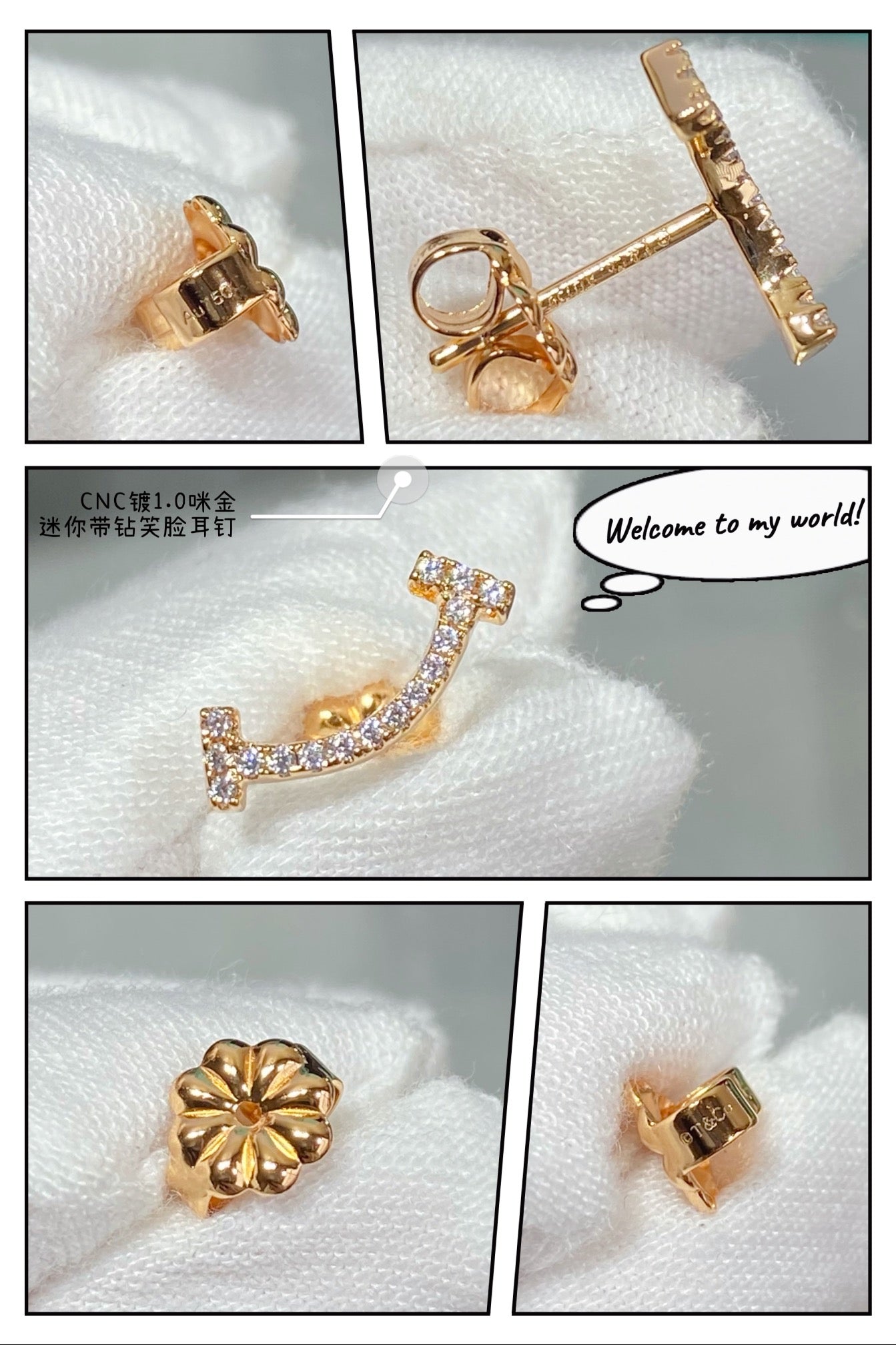 Tiffany Smile Diamonds 18K Gold Earrings