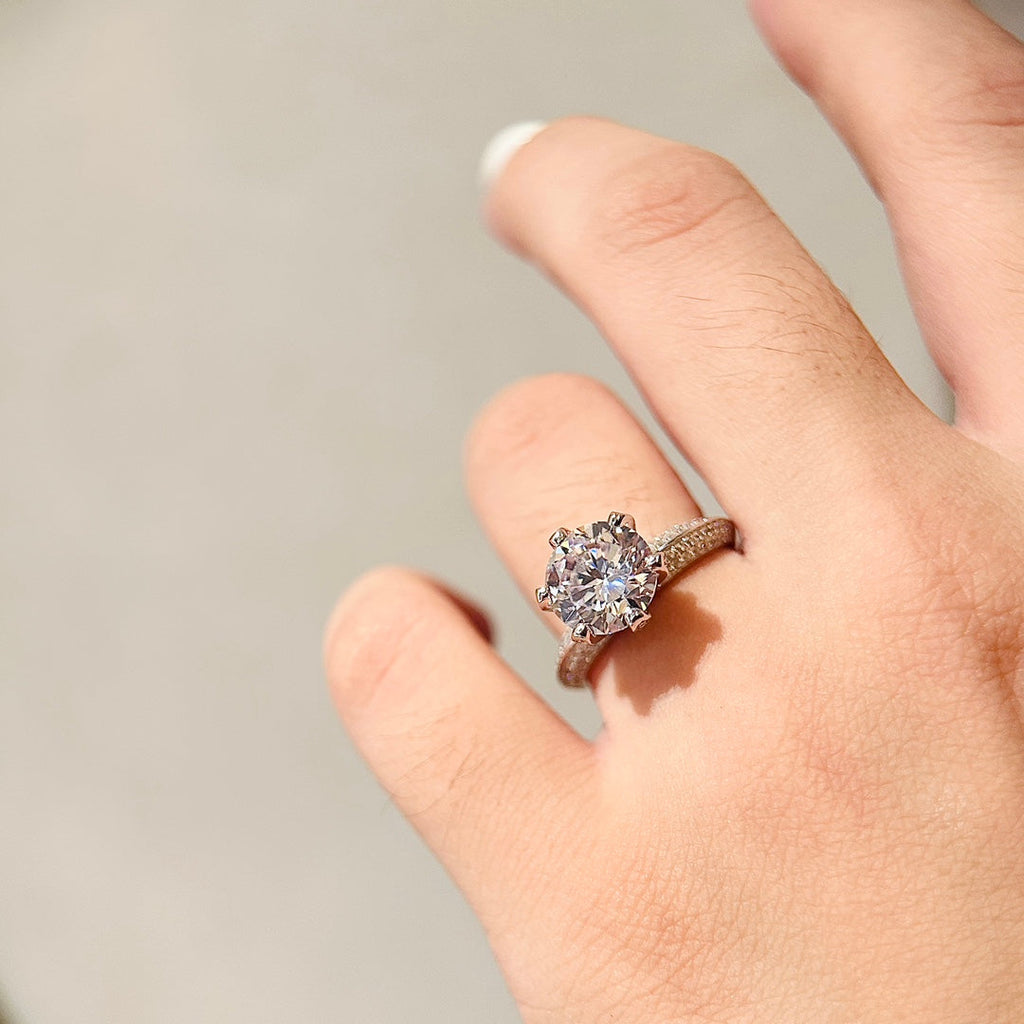 Tiffany Pave Tiffany Setting Engagement 18K Gold Ring