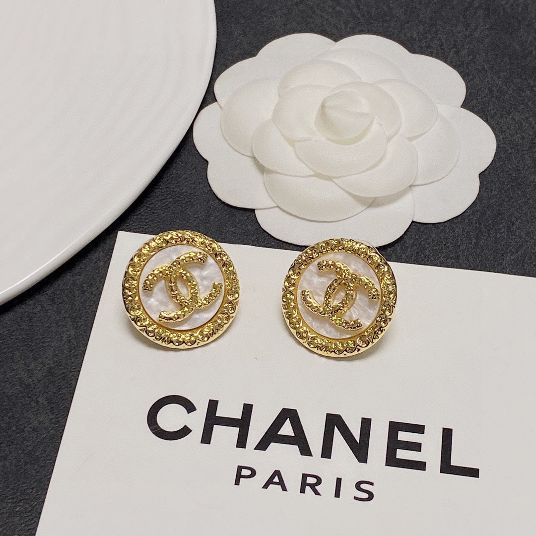 Chanel Crystal 18K Gold Earrings