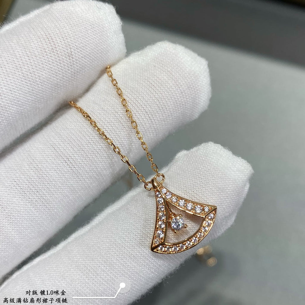Bvlgari Dream Pave Diamond Openwork 18K Gold Necklace