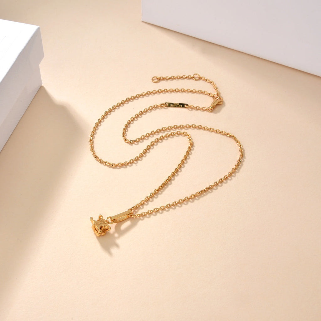 Celine Solitaire 18K Gold Necklace