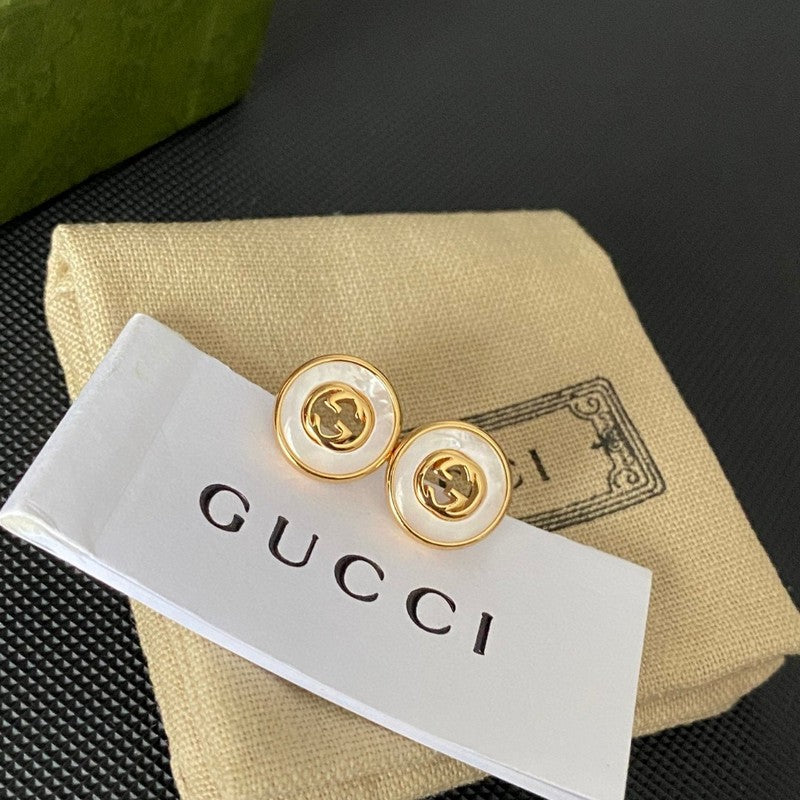 Gucci Double Gold Pearl 18K Gold Earrings