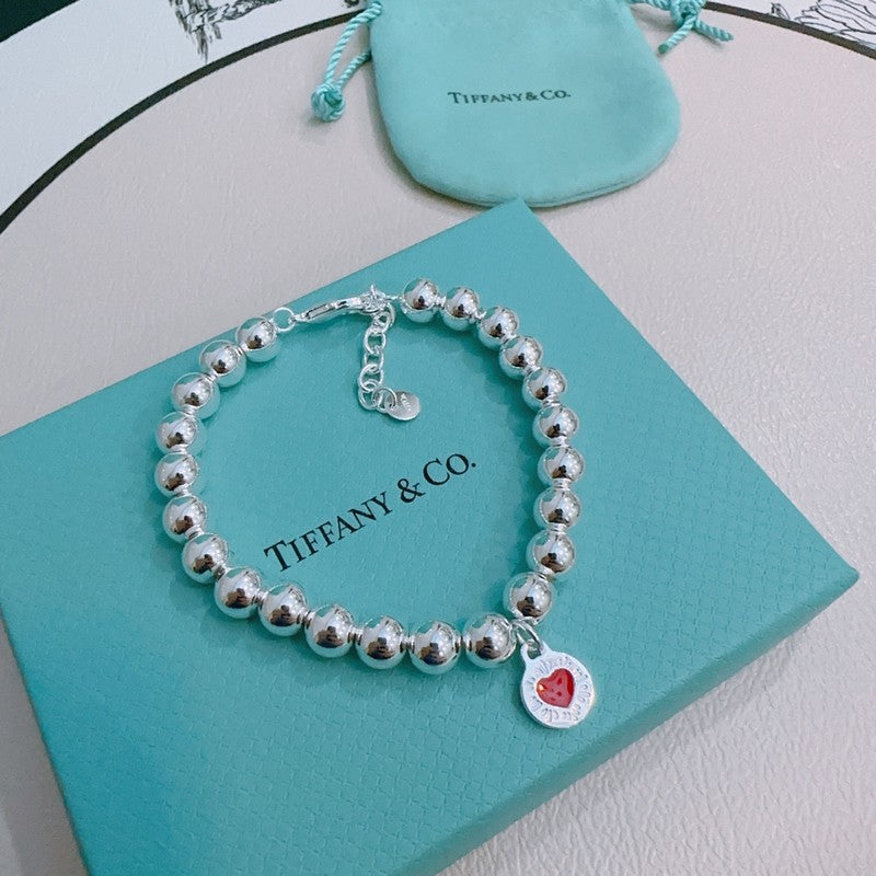 Tiffany Return to Red Heart Bead 18K Gold Bracelet