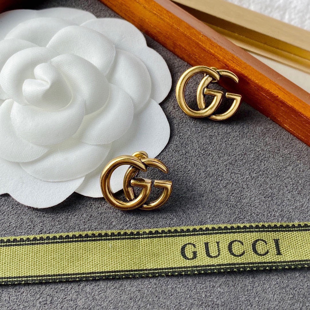 Gucci Double 18K Gold Earrings