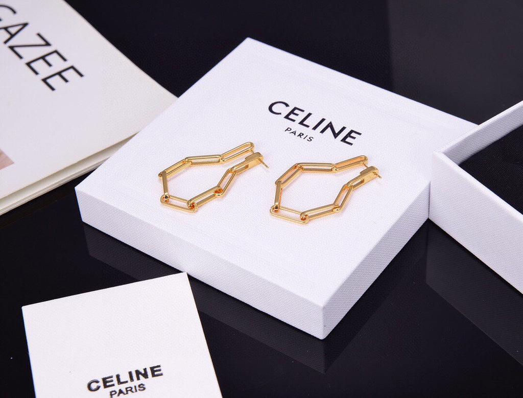 Celine Chain 18K Gold Earrings