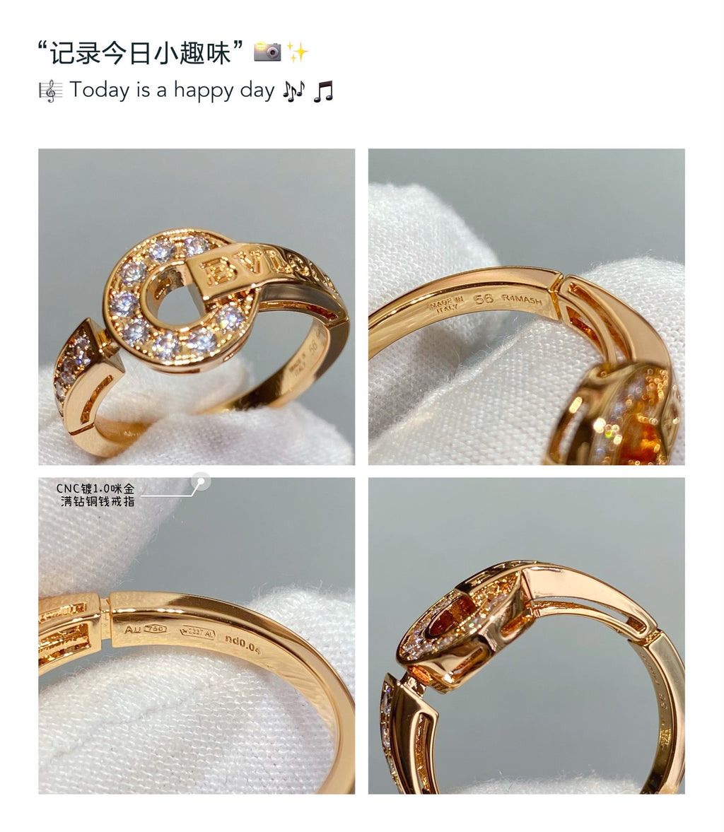 Bvlgari Diamond 18K Gold Ring