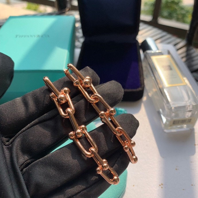 Tiffany HardWear Graduated Link 18K Gold Earrings