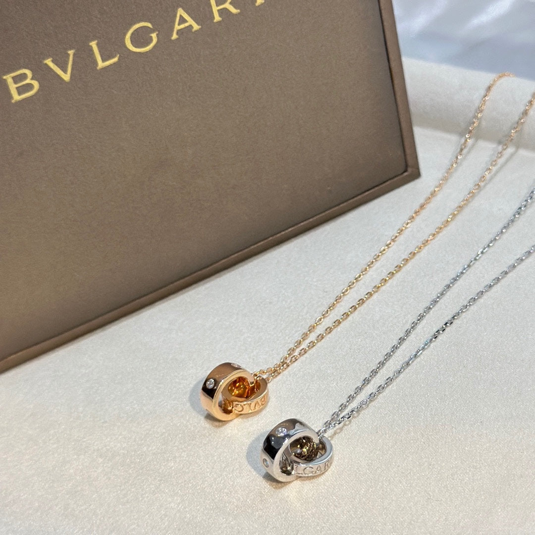 Bvlgari Two Rings 18K Gold Necklace