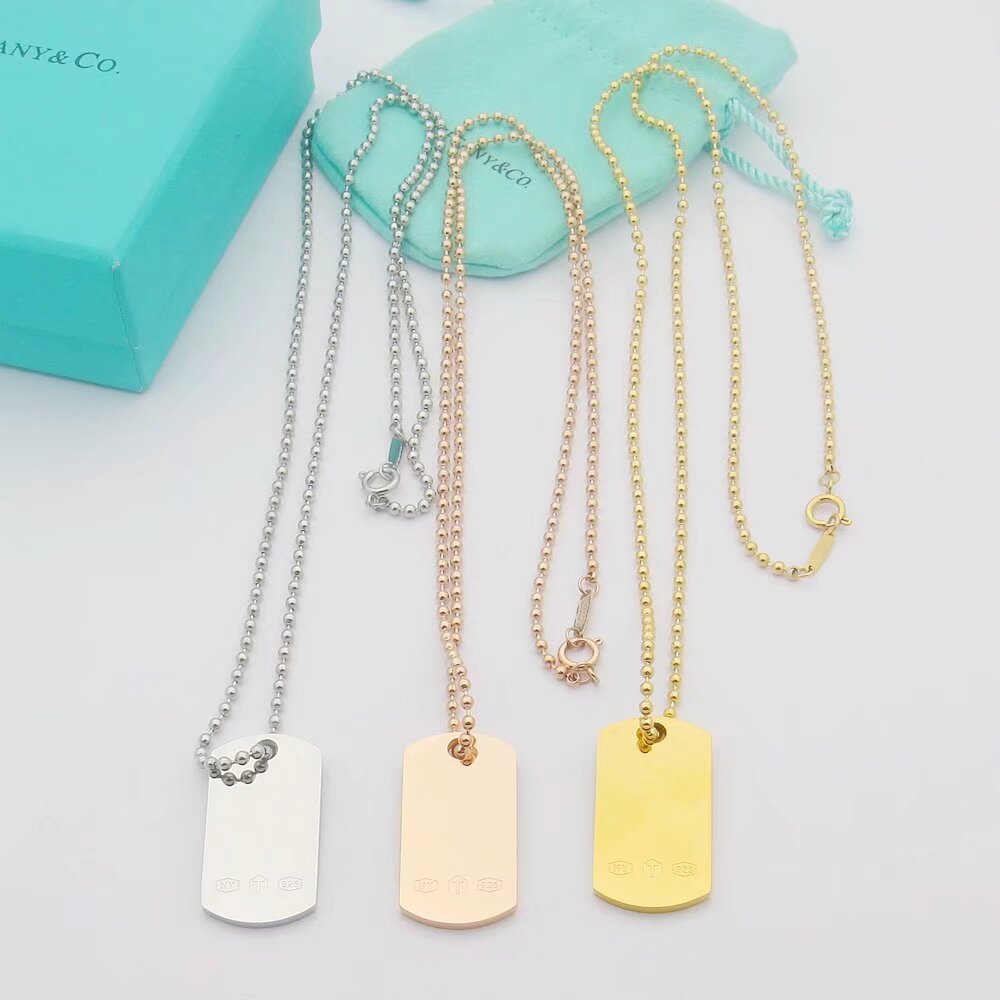 Tiffany 1837 Makers I.D. Tag Pendant 18K Gold Necklace