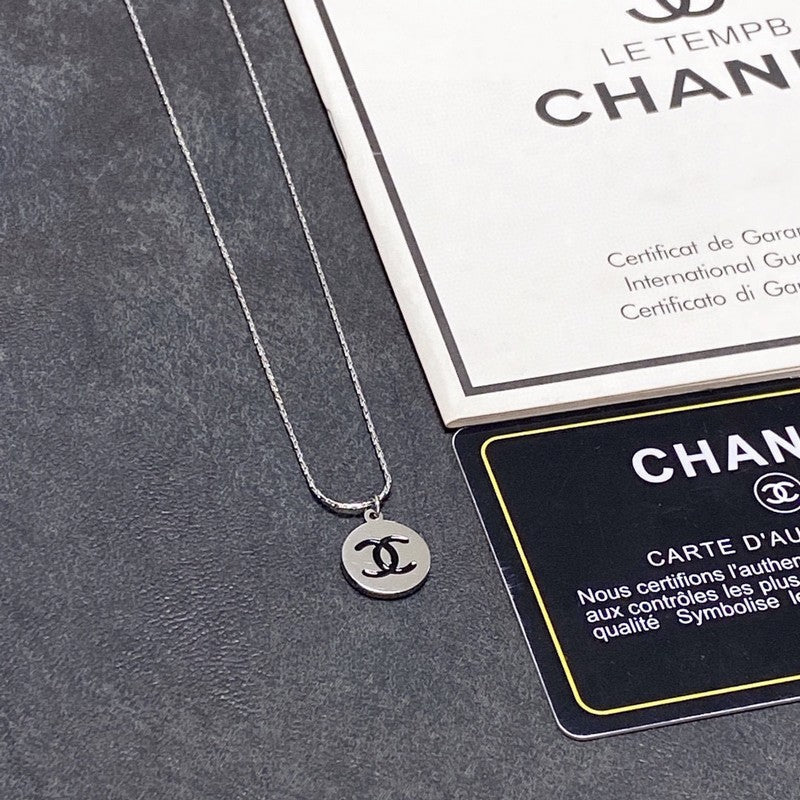 Chanel Round Logo 18K Gold Necklace