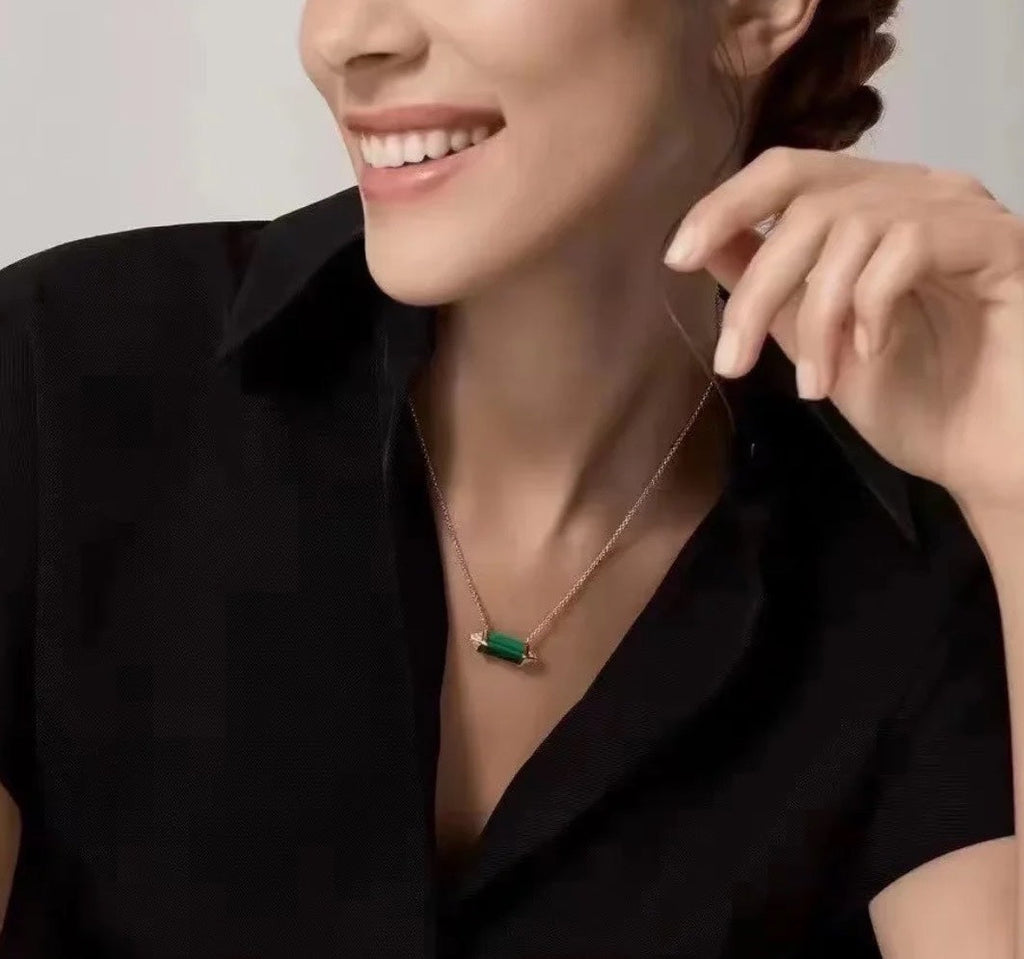 Les Berlingots De Malachite 18K Gold Necklace
