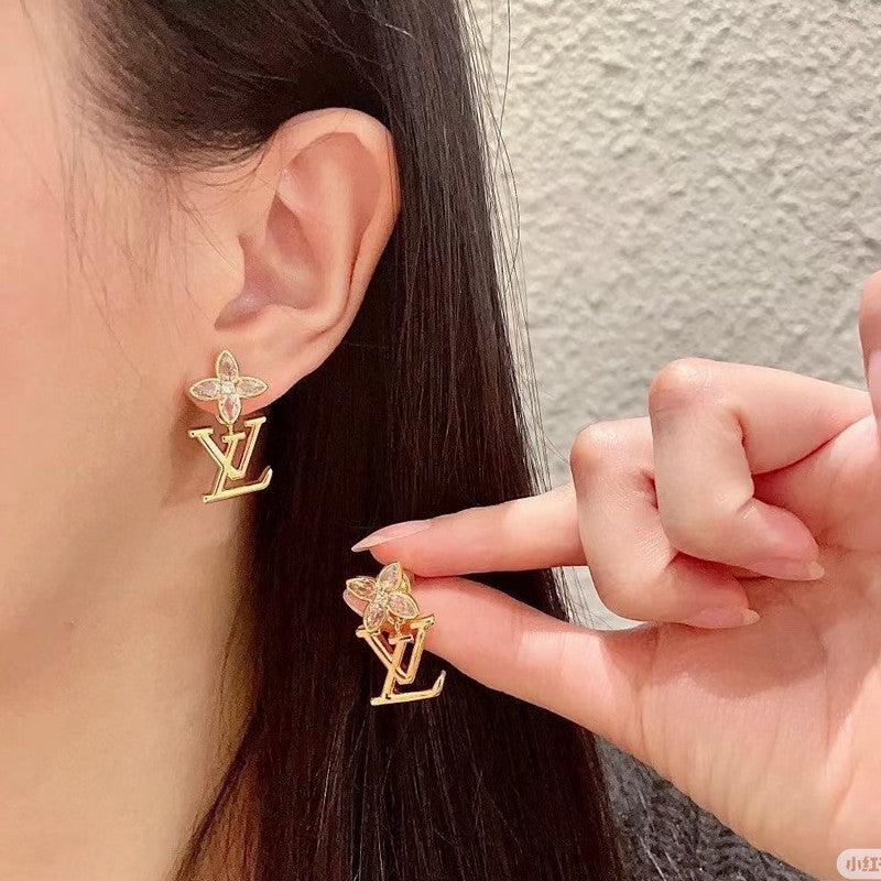 Louis Vuitton Iconic Crystal 18K Gold Earrings