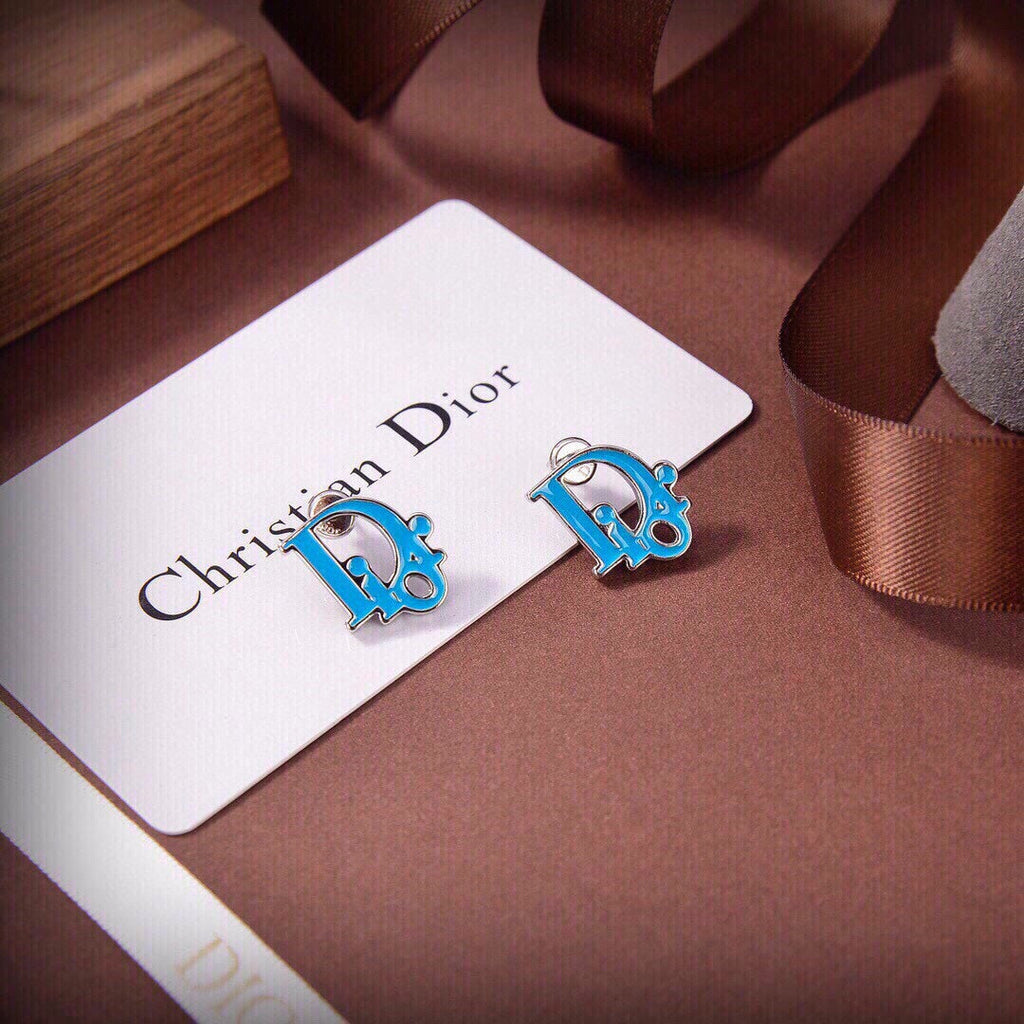 Dior Blue 18K Gold Earrings