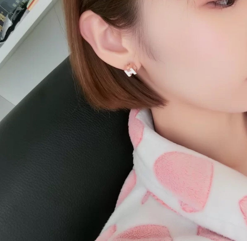 Hermes Cage D'H 18K Gold Earrings