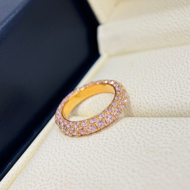 Tiffany Pink Crystal 18K Gold Ring