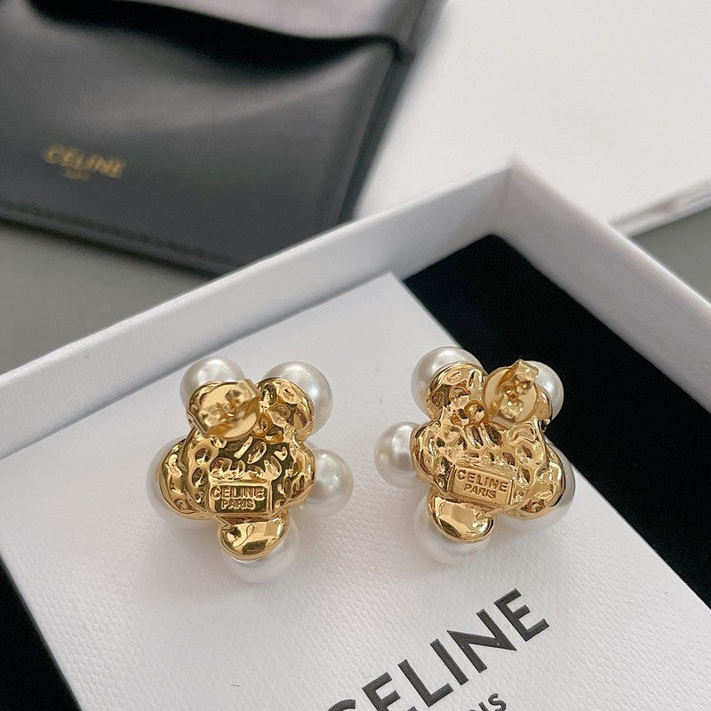 Celine Pearls Gold 18K Gold Earrings